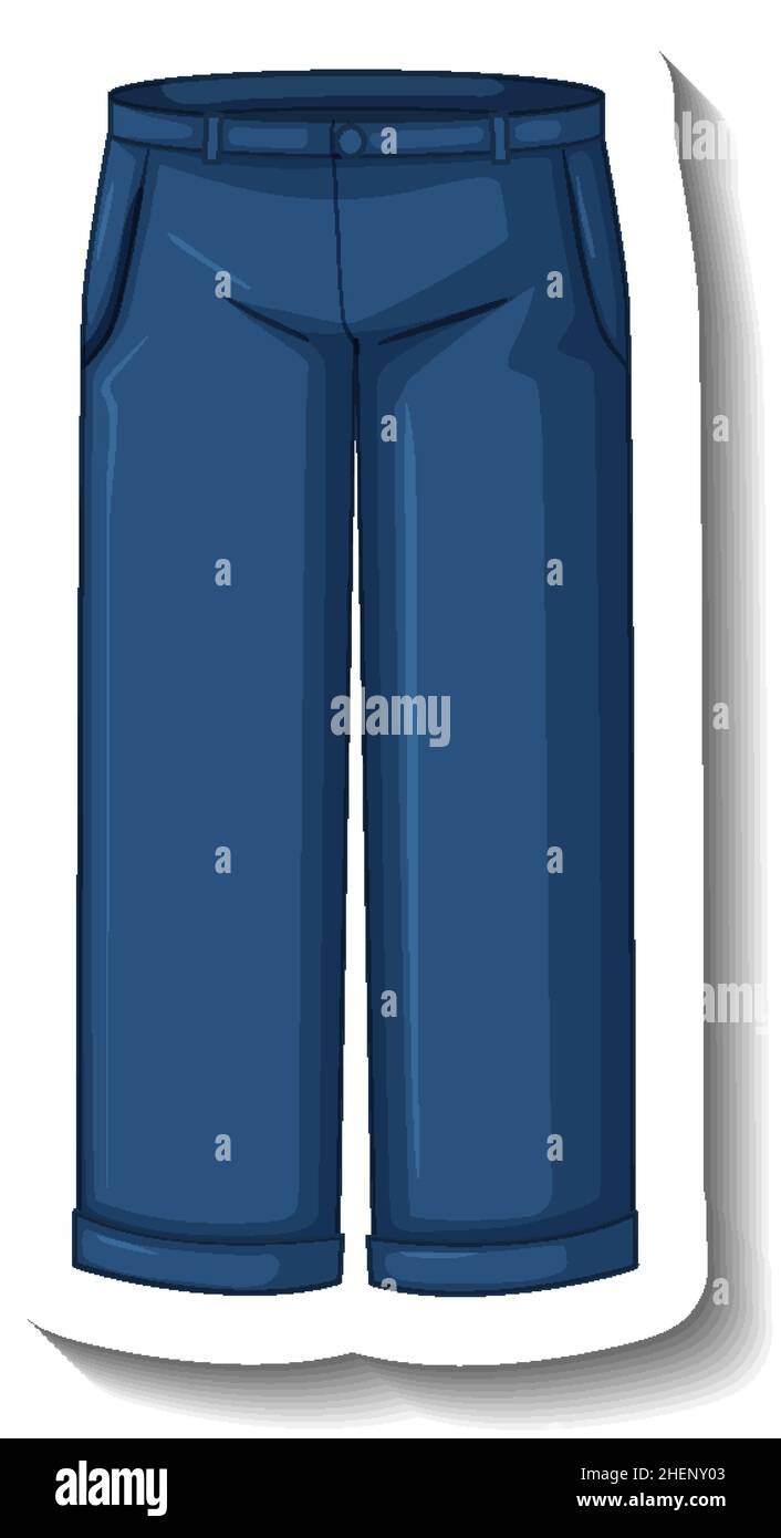 Denim pants cartoon sticker illustration Stock Vector Image & Art - Alamy
