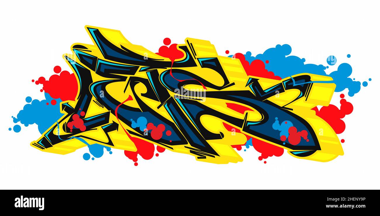 Abstract Isolated Urban Graffiti Street Art Style Word Lets Lettering Vector Illustration Stock Vector Image Art Alamy