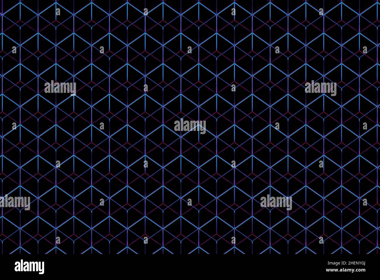 3d illustration blue geometric pattern . Geometry background, pattern ...