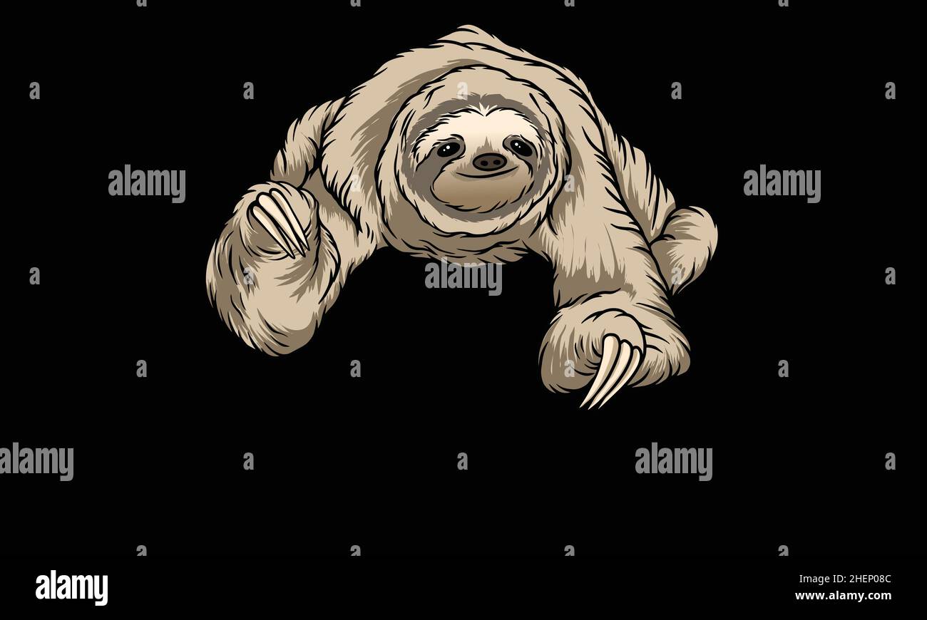 cute sloth monogram vector template Stock Vector