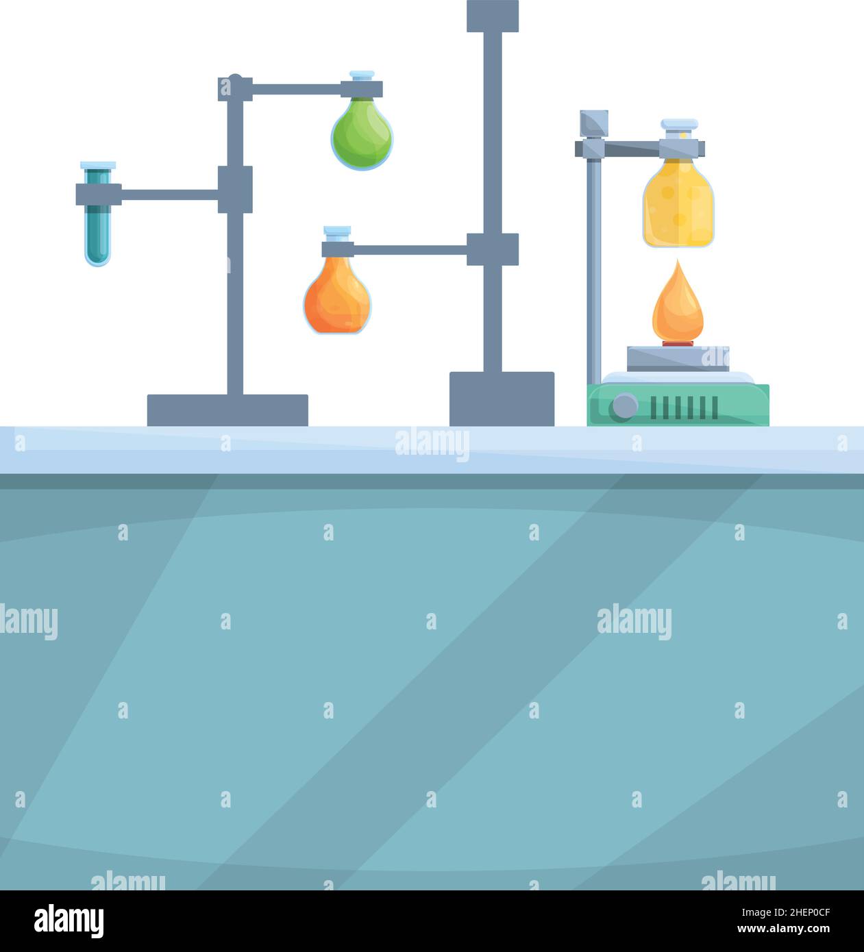 Research lab table icon cartoon vector. Scientist laboratory. Chemistry ...