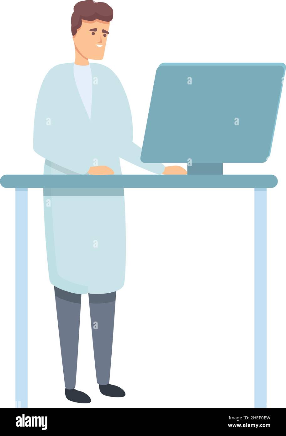 Lab computer research icon cartoon vector. Biology expert. Science acalysis  Stock Vector Image & Art - Alamy
