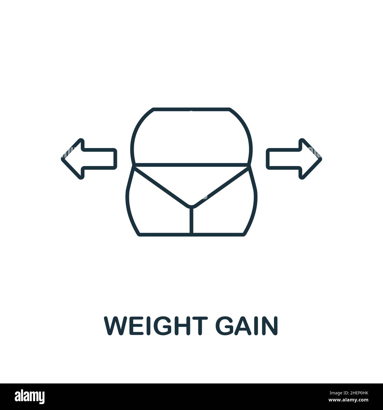 Weight Gain icon. Monochrome sign from diet collection. Creative Weight