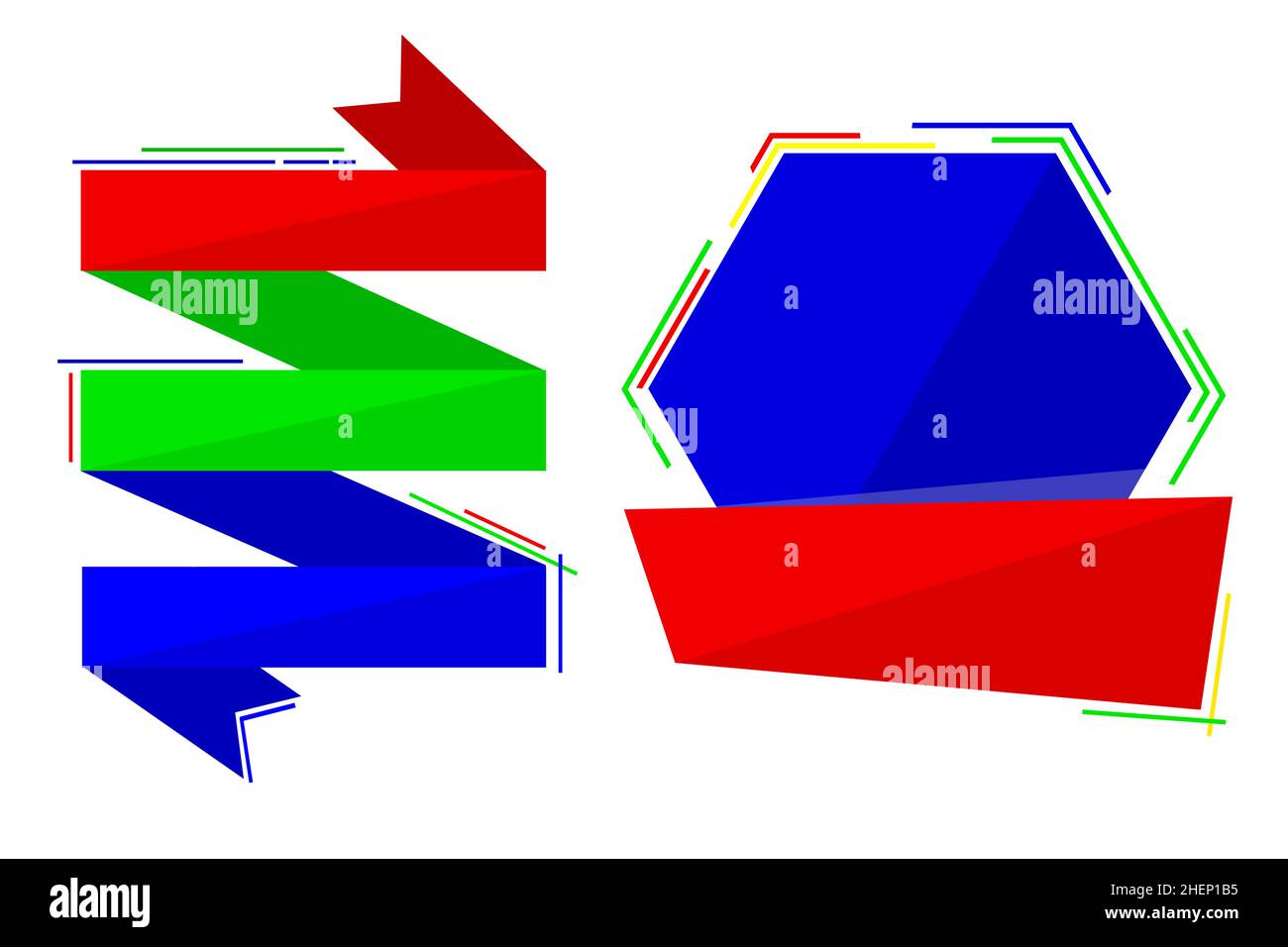 colorfull flat ribbon and badge for your element design Stock Vector ...