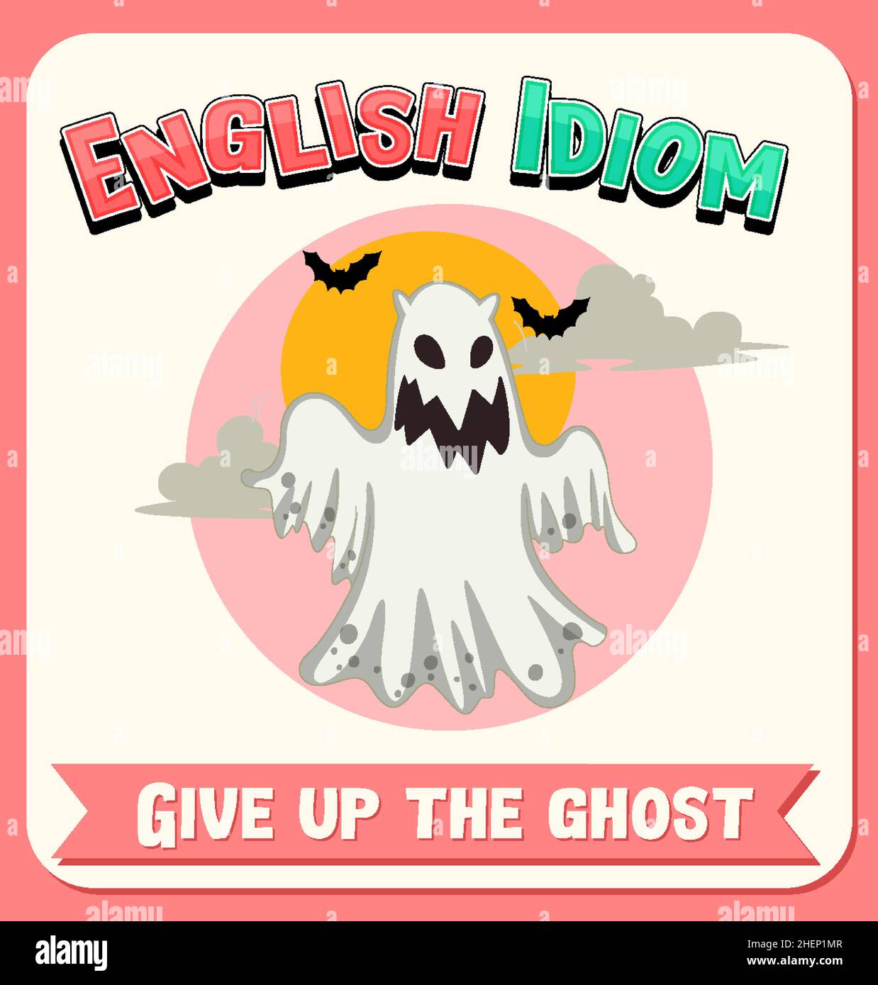 English idiom with picture description for give up the ghost