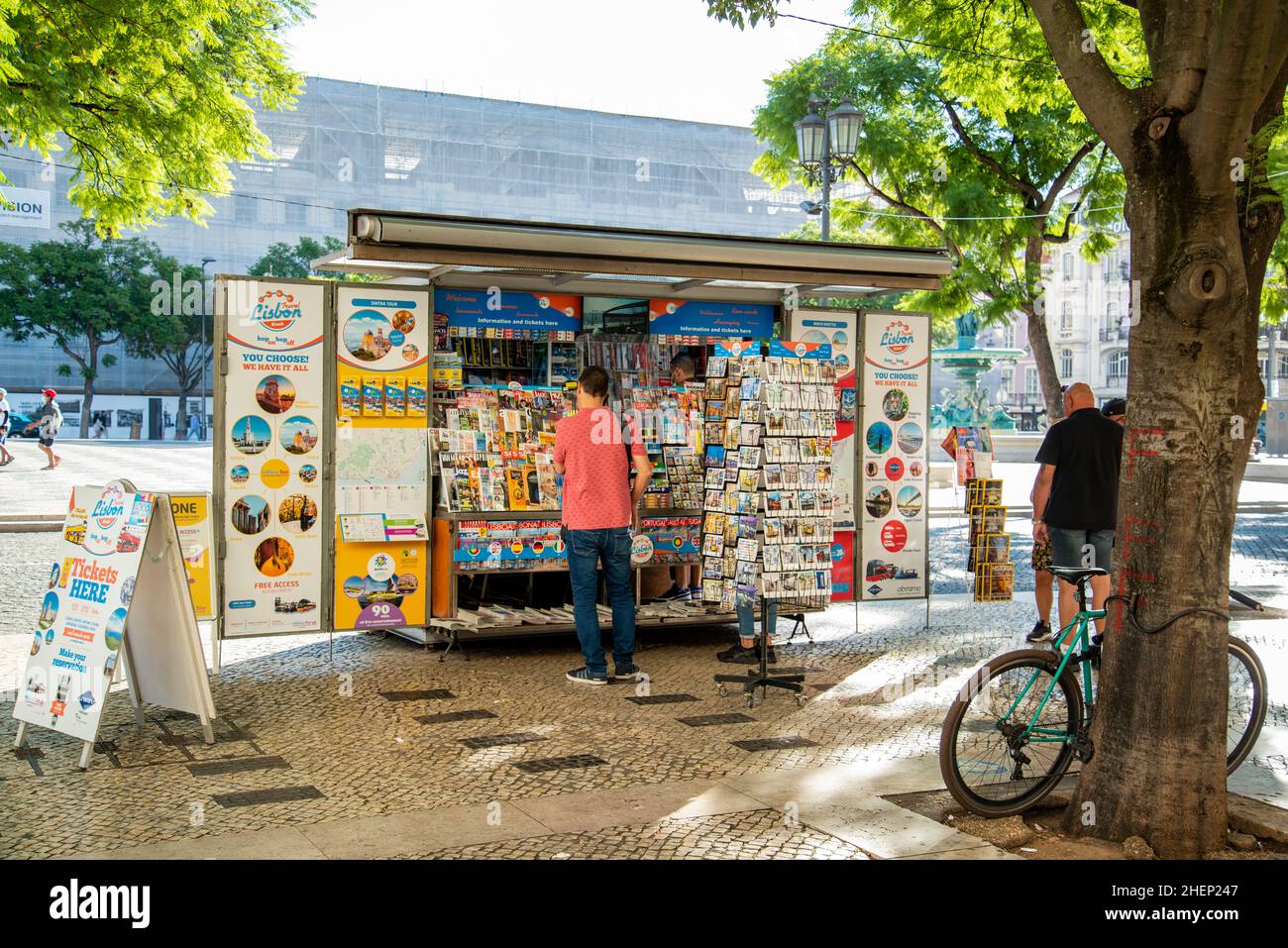 a Kiosk and Newspaper shop at the Rossia Square in Baixa in the City of
