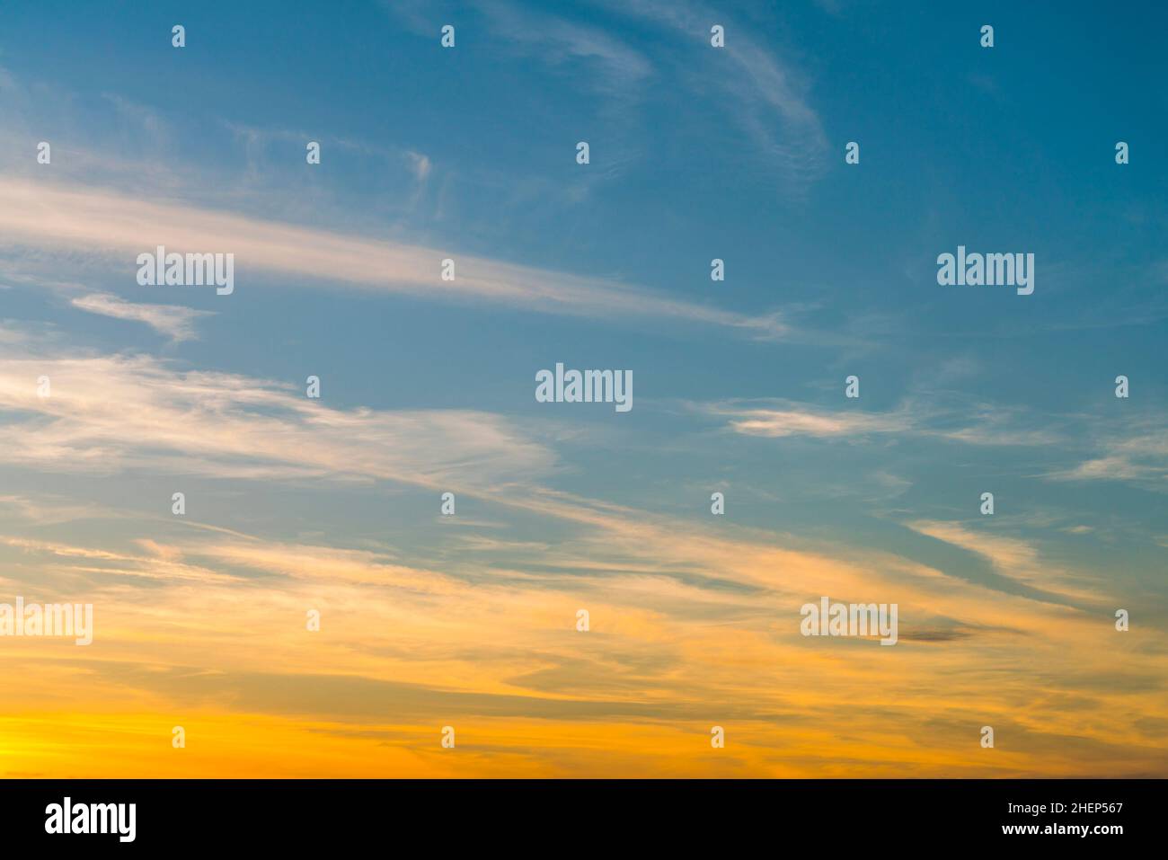 sunset sky with cloudy for background Stock Photo - Alamy