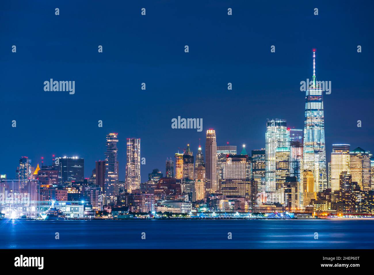 new york,usa, 08-25-17: new york city skyline at night with reflection ...