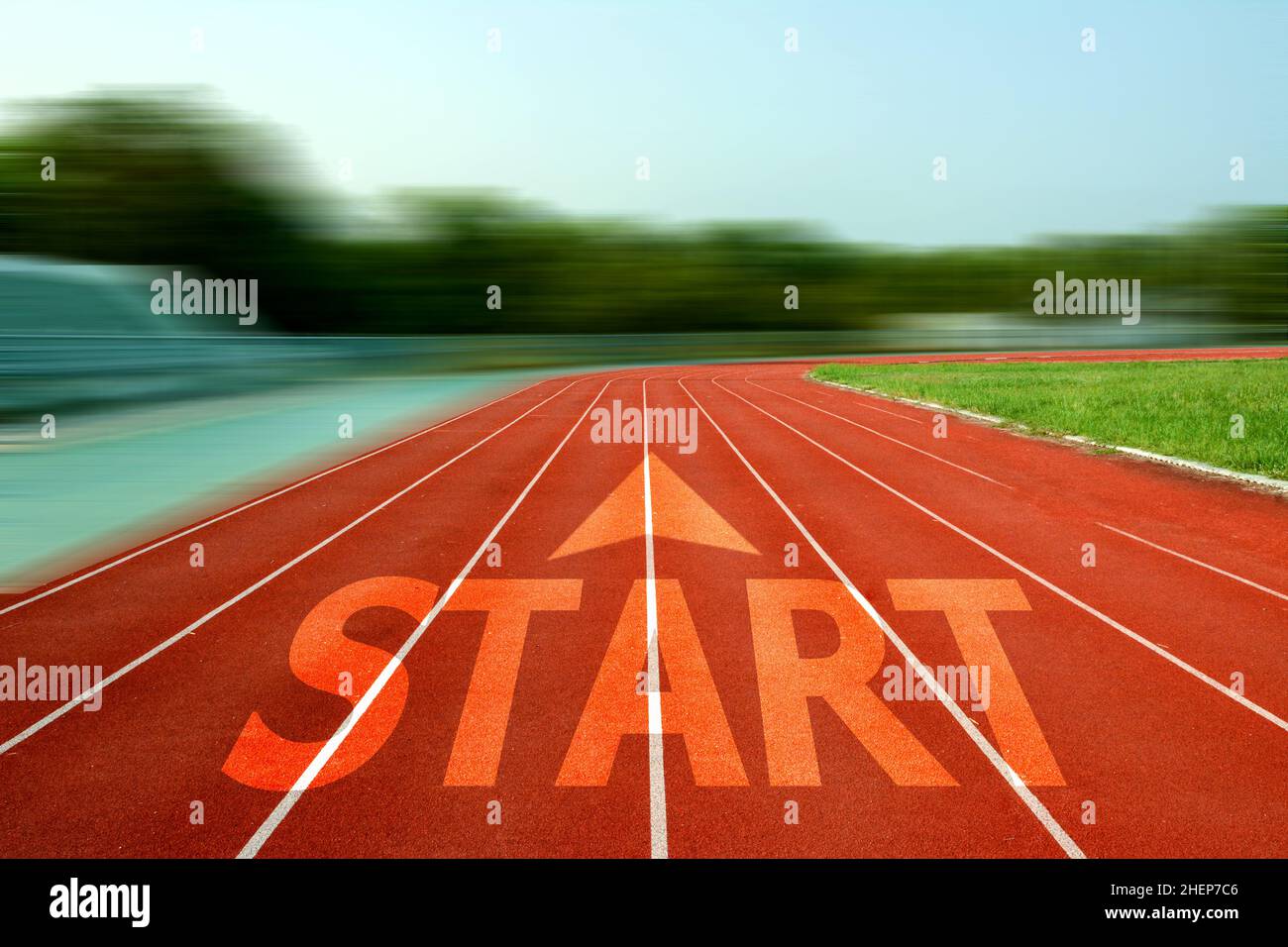 running track, Start on running track Stock Photo - Alamy