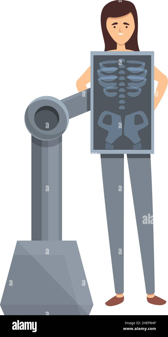 Body xray icon cartoon vector. Medical radiology. Scan machine Stock Vector
