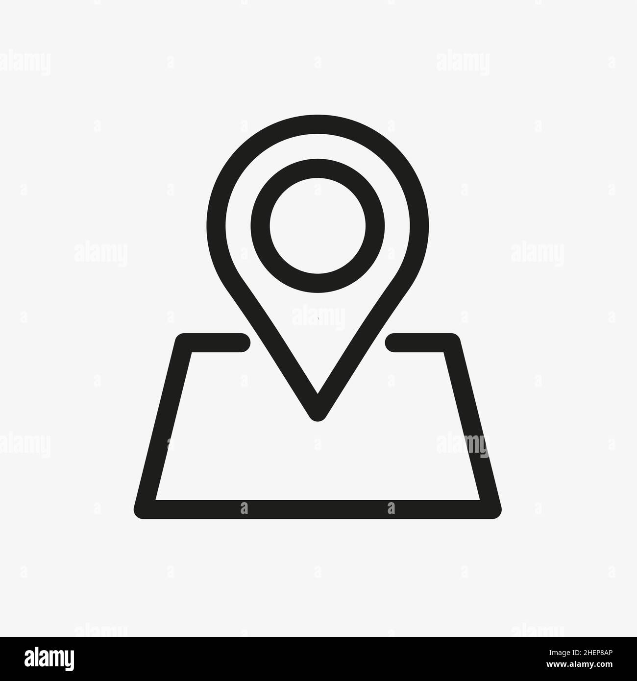 Map line icon. Outline icon of location point Stock Vector Image & Art ...