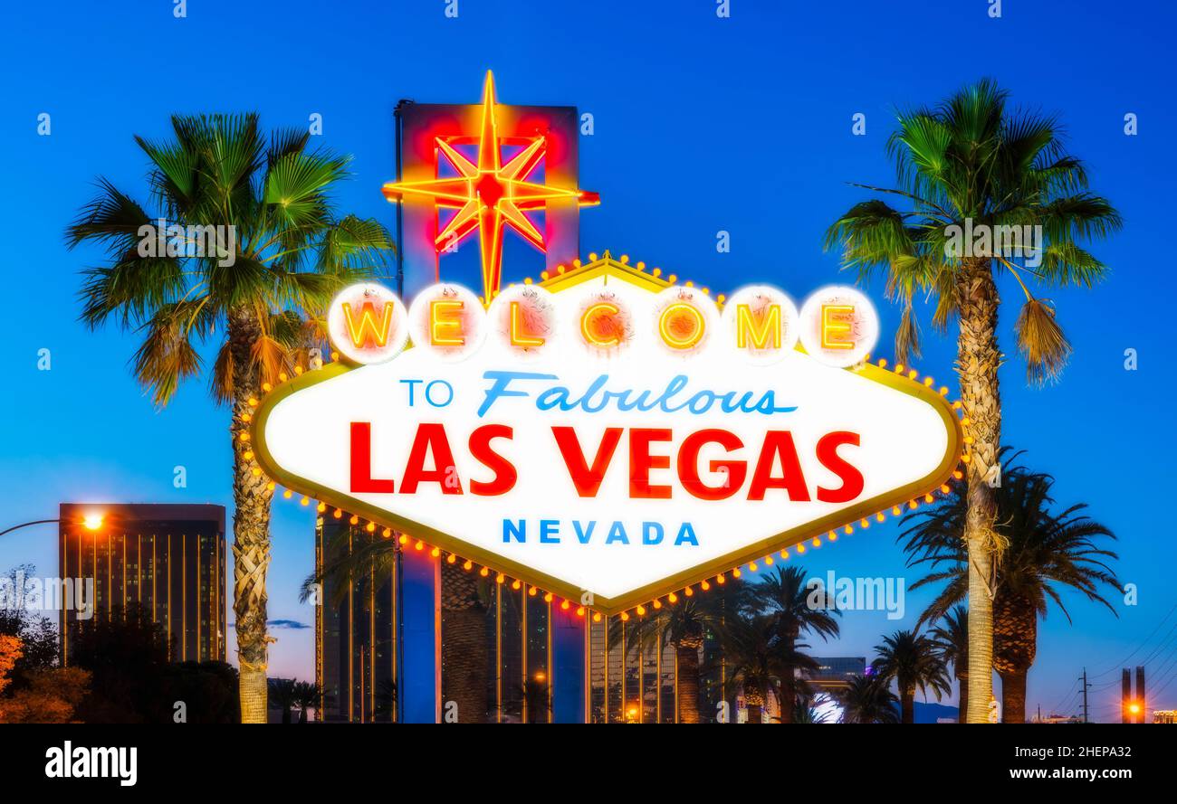 An Empty Street With A Las Vegas Sign Near Palm Trees At Dusk Background, Las  Vegas Sign Picture Background Image And Wallpaper for Free Download