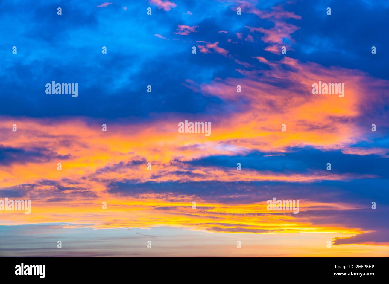 colorful sunset sky with cloudy in summer Stock Photo - Alamy