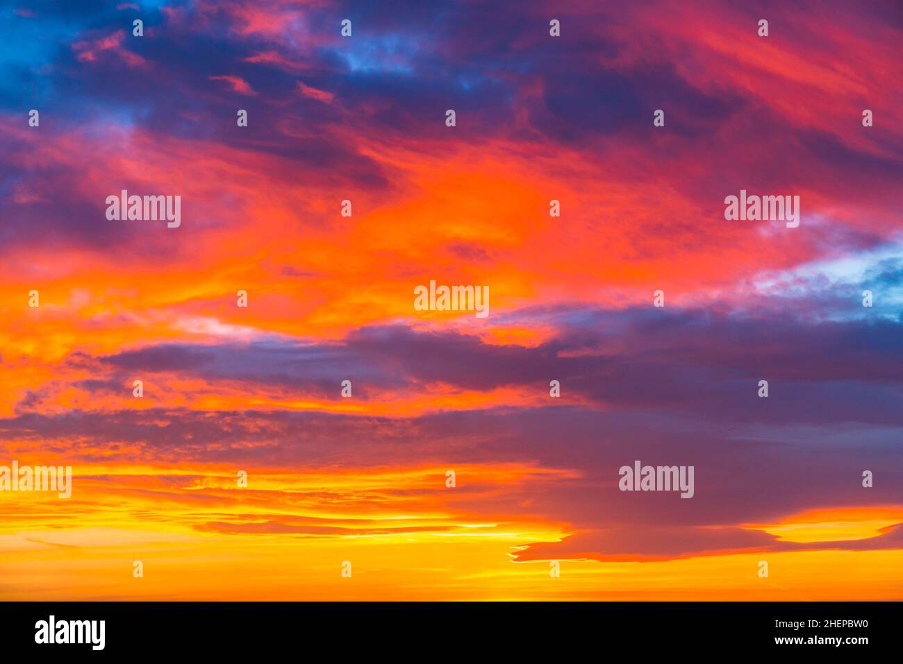 colorful sunset sky with cloudy in summer Stock Photo - Alamy