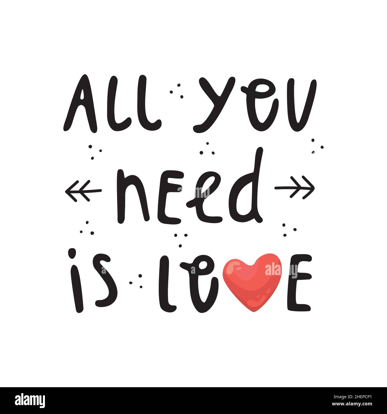 Vector hand drawn lettering for Valentines