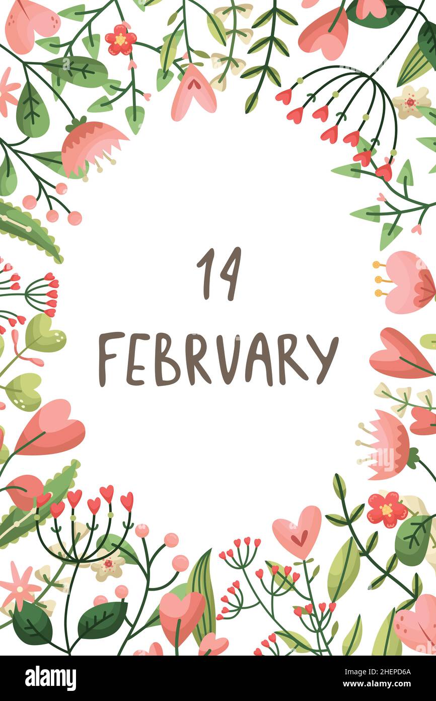 Vector set of Valentines day greeting cards. Flat style Stock Vector ...
