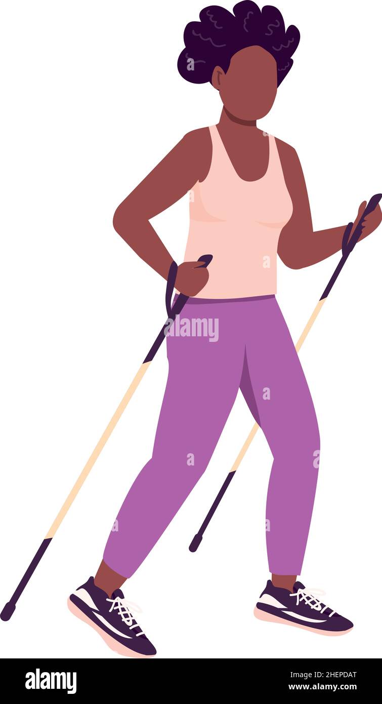 Woman exercising semi flat color vector character Stock Vector