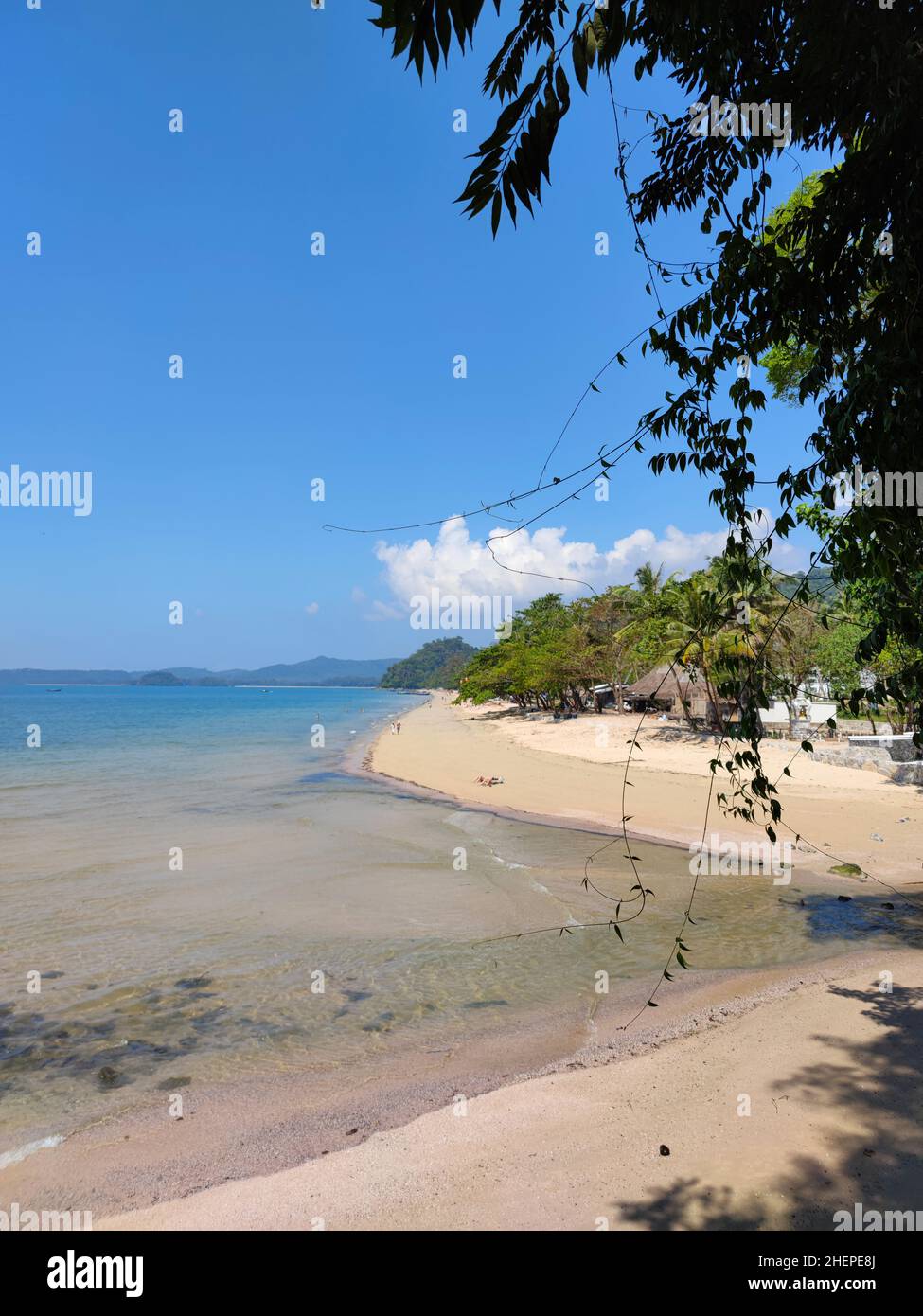 Thailand Krabi Ao Nang beach quiet with flat water empty beach at Monkey trail Stock Photo