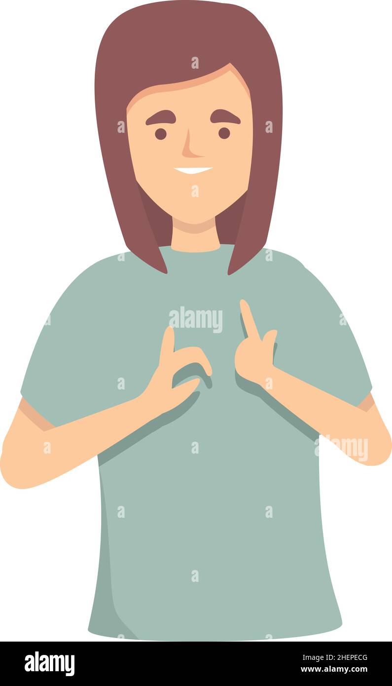 Mother speak deaf icon cartoon vector. Mute people. Disability person