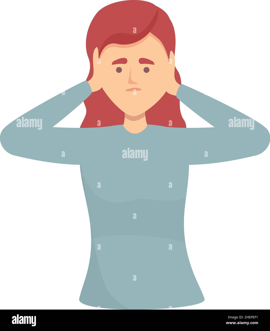 Girl handicapped deaf icon cartoon vector. Mute language. Disabled