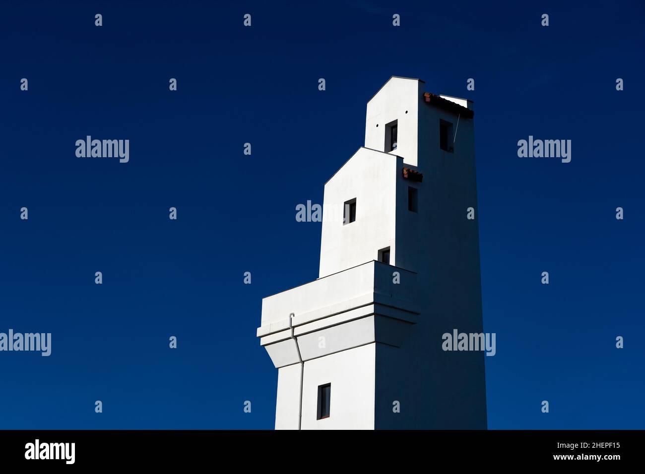 Twin lighthouse, phare, by André Pavlovsky in Ciboure and Saint Jean de Luz in the French Basque Country, Pyrenees Atlantique, constructed in 1936. Stock Photo