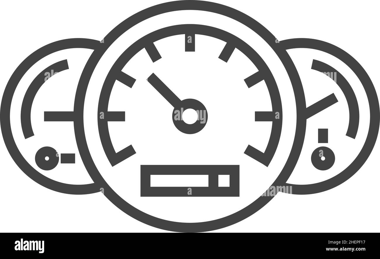 Car dashboard icon. Driving control panel with indicators Stock Vector