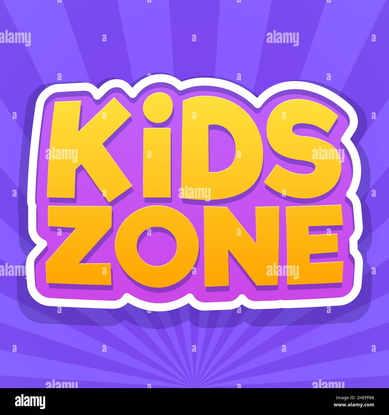 Kids zone logo. Children playground area banner Stock Vector Image