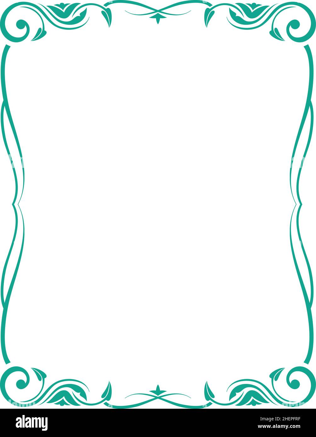 Floral ornament frame. Decorative vintage text border Stock Vector