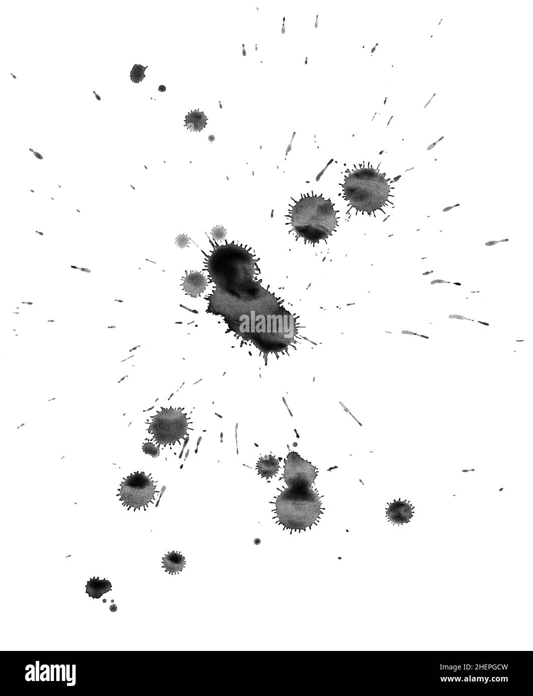 Black ink stains isolated on white background. Can be used as a layer Stock Photo Alamy
