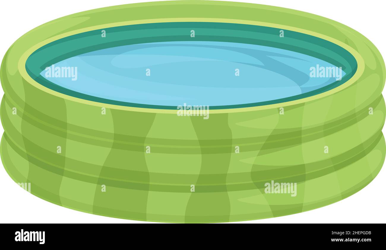 Green inflatable pool icon cartoon vector. Aqua house. Sea child Stock