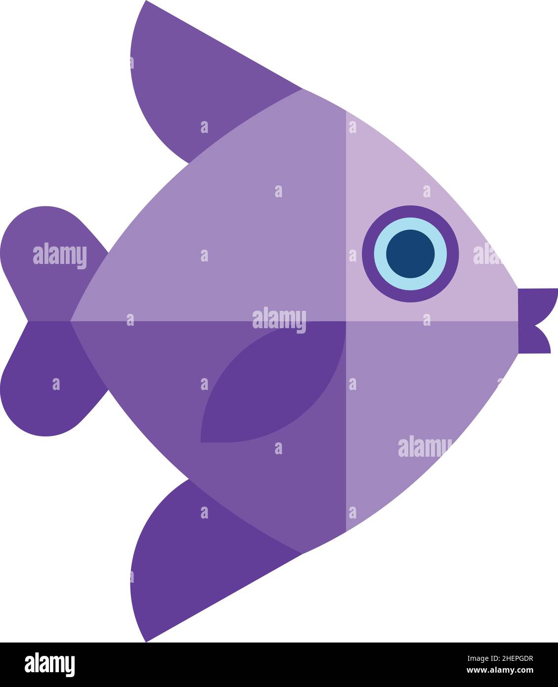 Fish icon. Purple water animal in kawaii style Stock Vector Image & Art Alamy