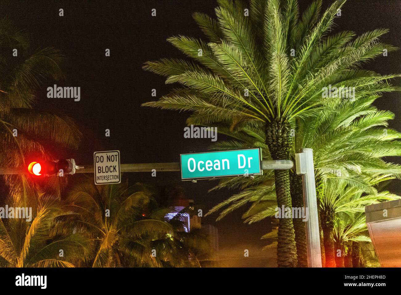 signage ocean drive in Miami Beach at Ocean drive street, the most