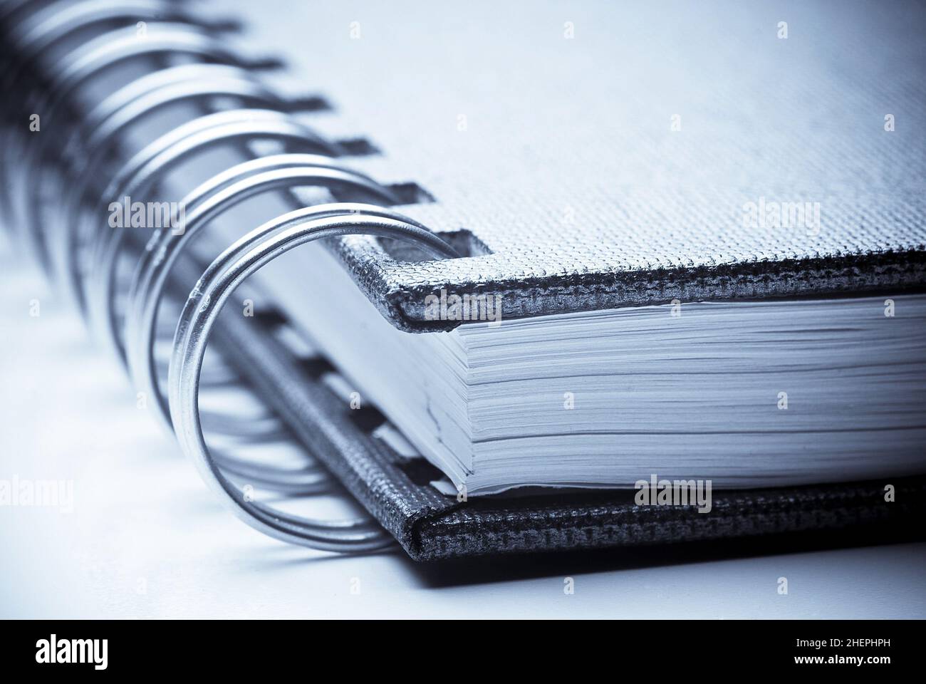 note-book with spiral binding, detail Stock Photo
