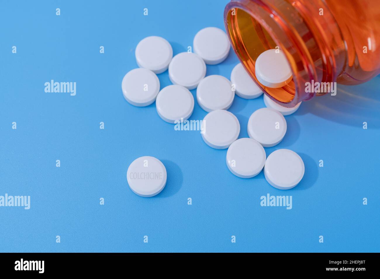 Colchicine pill Colchicine is a medication used to treat gout and Behcet
