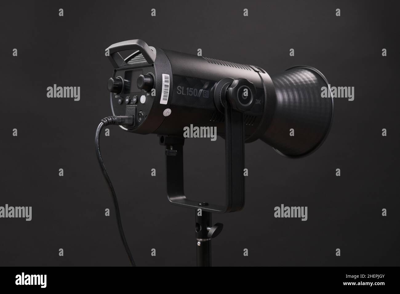godox sl 150 video light path on black background Stock Photo
