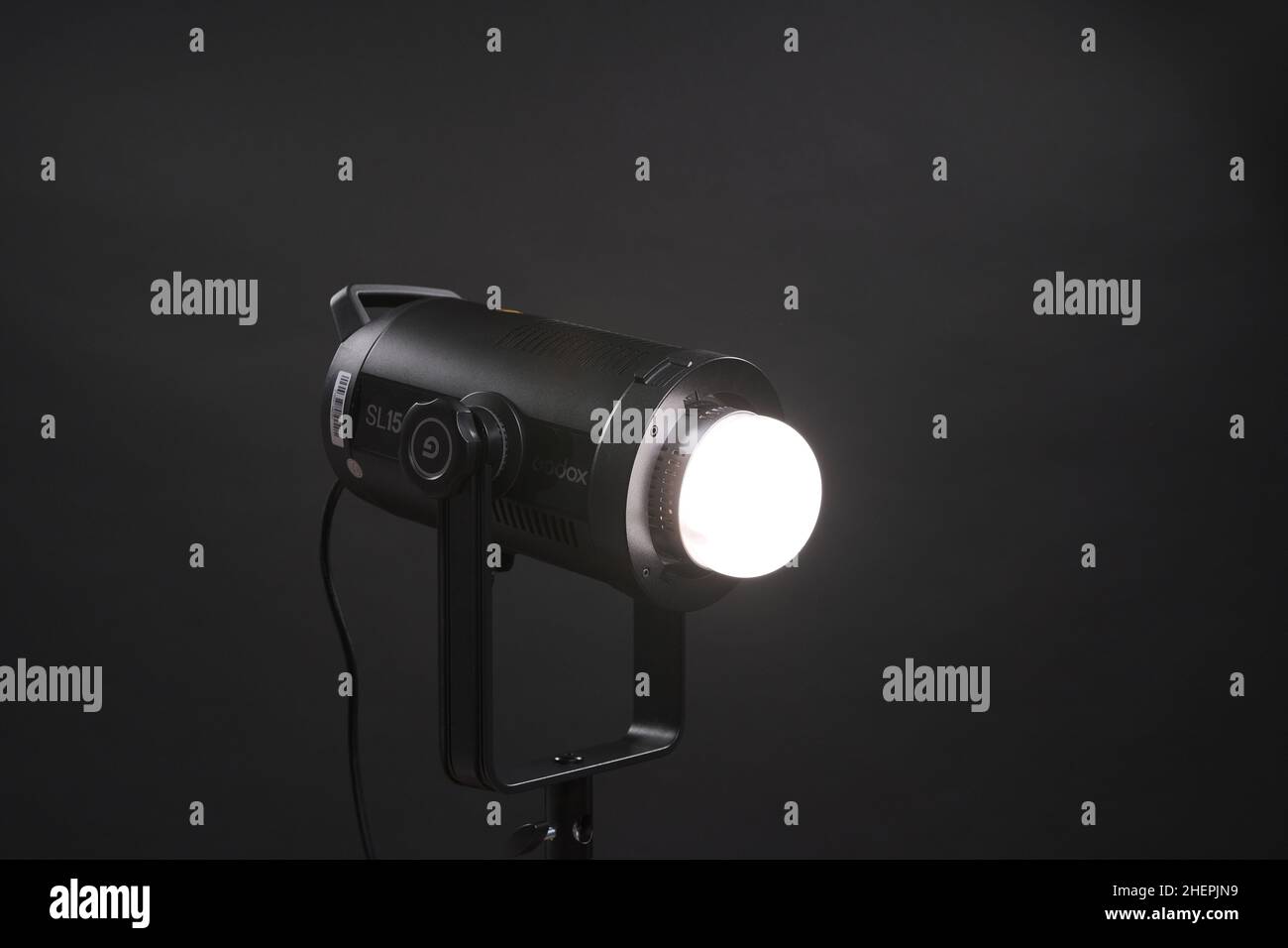 godox sl 150 video light path on black background Stock Photo