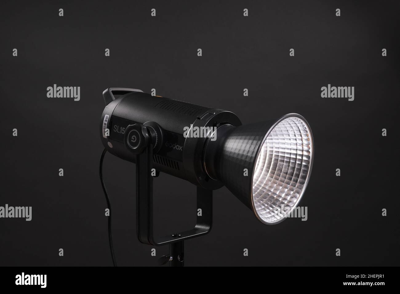 godox sl 150 video light path on black background Stock Photo
