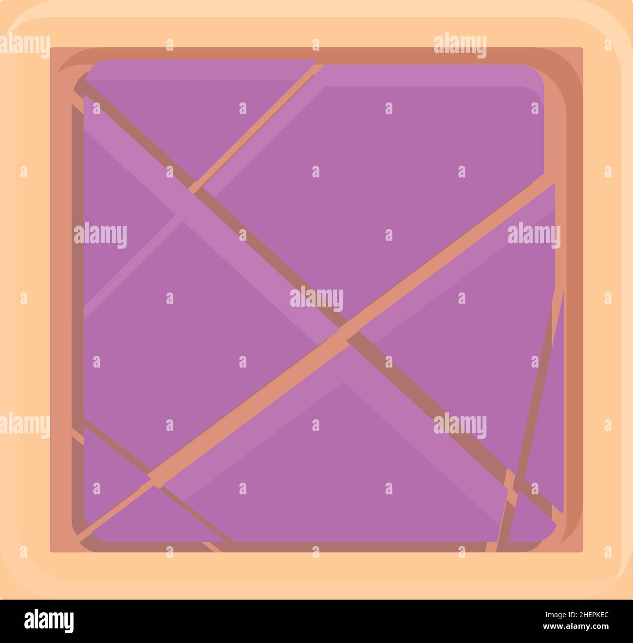 Montessori square icon cartoon vector. Wood toy. Smart math Stock ...