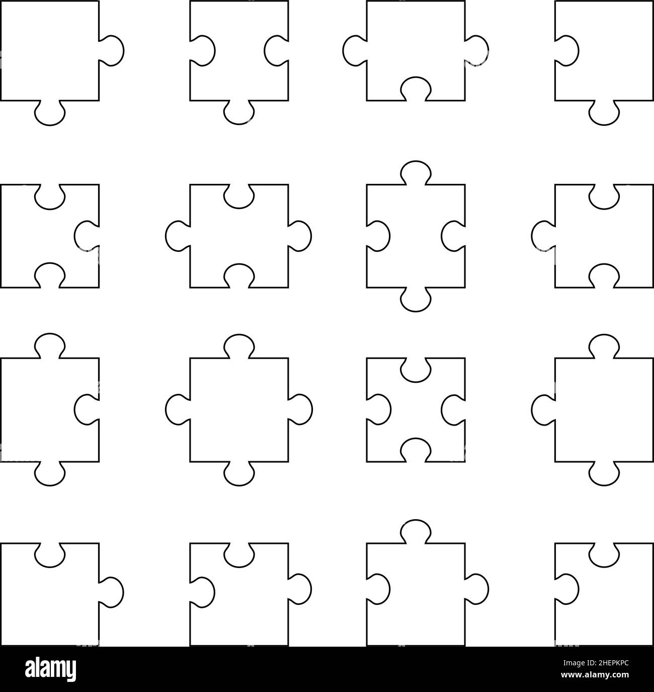 Set of puzzle parts, vector illustration Stock Vector Image & Art Alamy