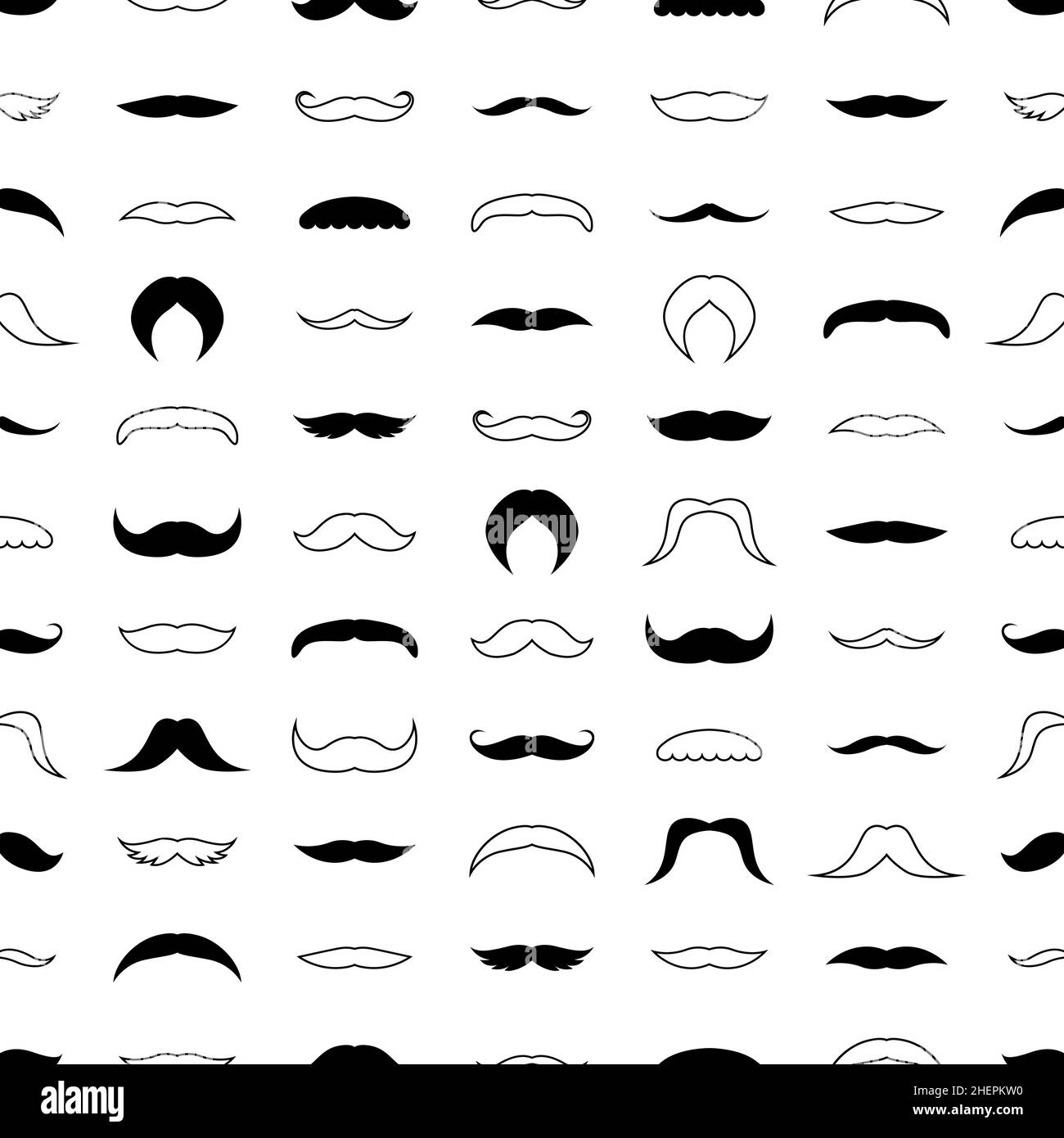 Seamless background with moustaches, vector illustration Stock Vector