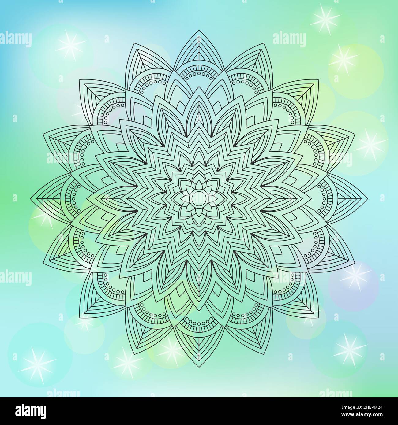 Floral mandala on abstract background, vector illustration Stock Vector ...