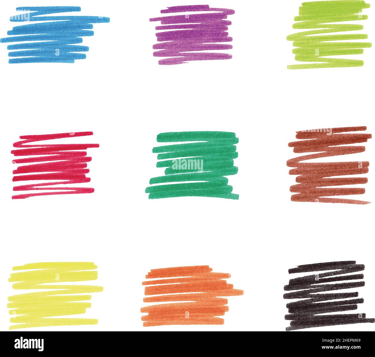 Colorful marker stains, vector illustration Stock Vector