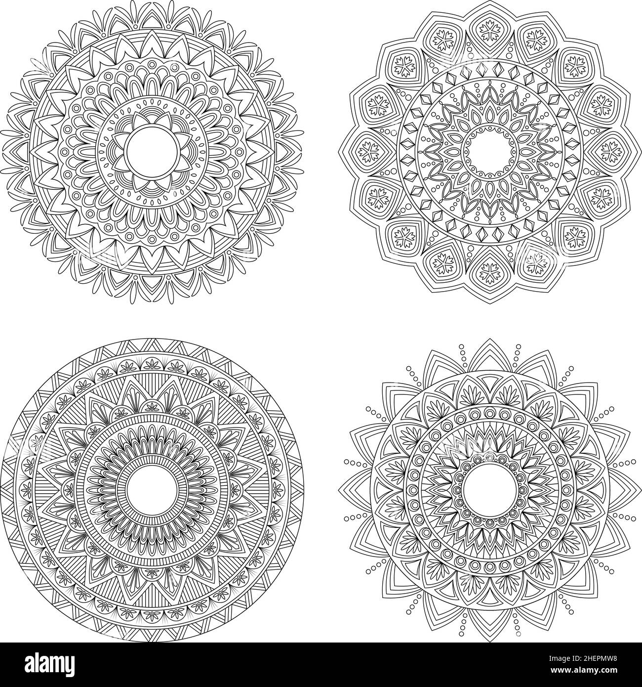 Set of floral mandalas, vector illustration Stock Vector Image & Art ...