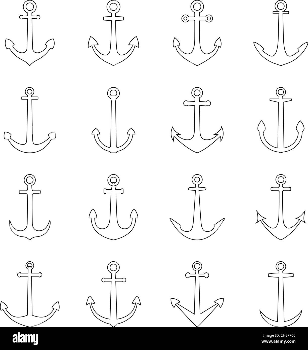 Set of anchors, vector illustration Stock Vector Image & Art Alamy