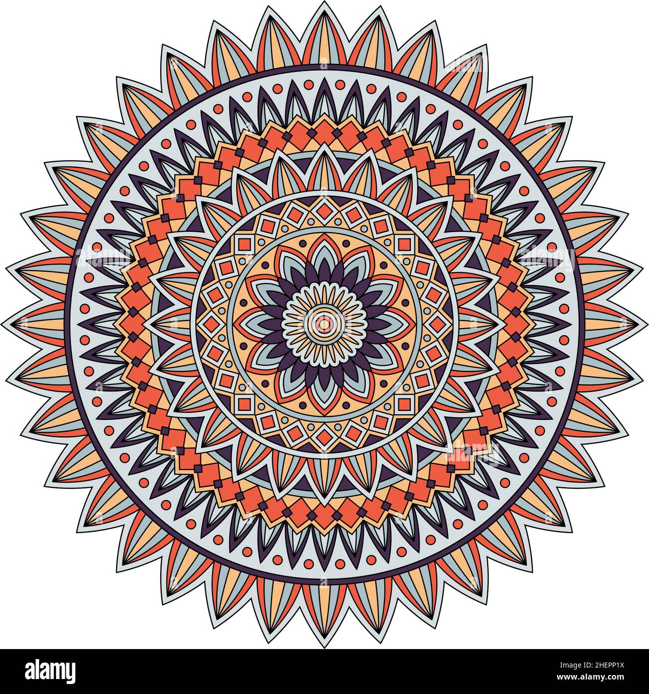 Color floral mandala, vector illustration Stock Vector