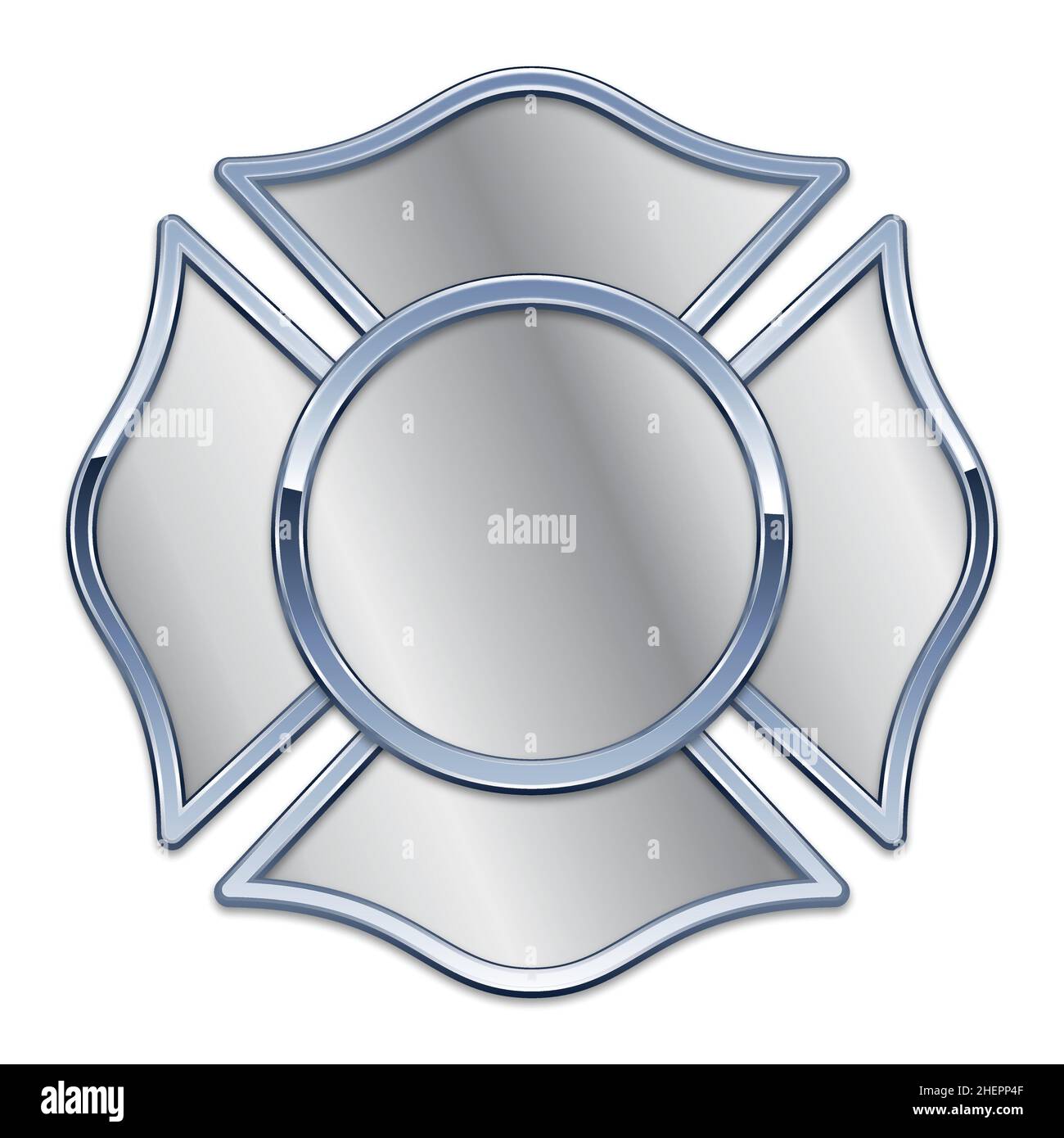 blank fire department logo base silver with chrome trim vector isolated
