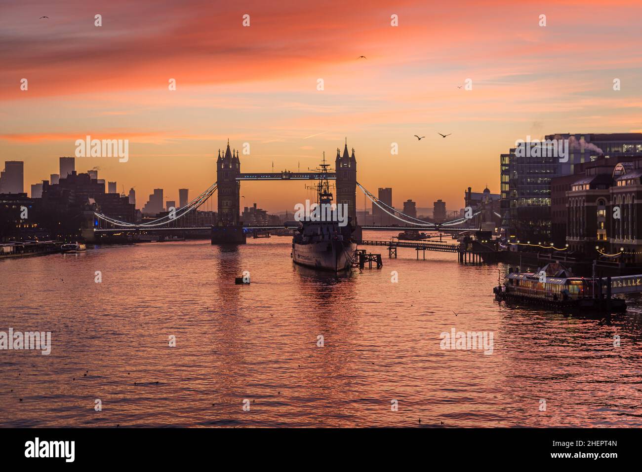 Sunrise in London Stock Photo