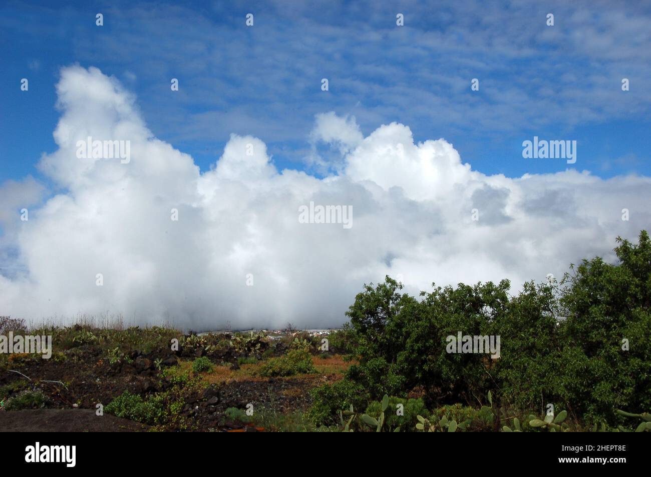 Clouds and silence over the west of La Palma, Canary Islands, Spain Stock Photo