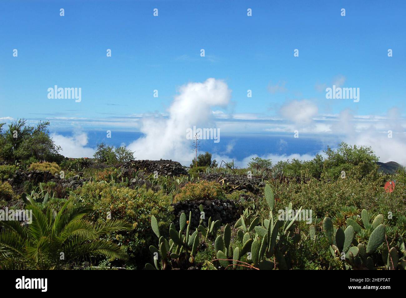 Clouds and silence over the west of La Palma, Canary Islands, Spain Stock Photo