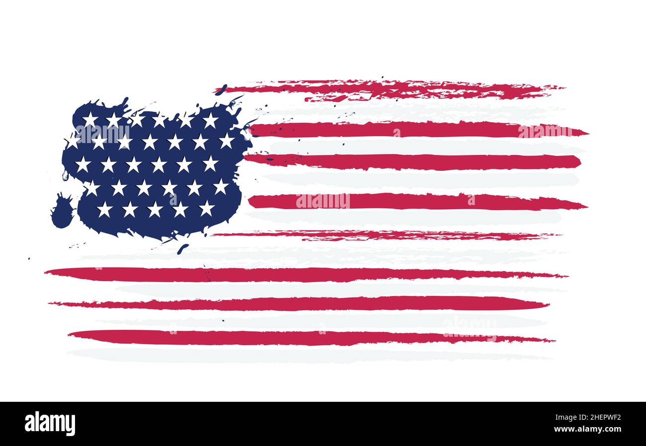 US stylized flag symbol grunge style vector illustration Stock Vector